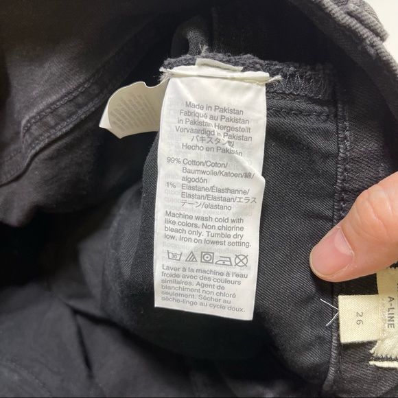 Madewell Rigid Denim A-Line Skirt Black M2228 Size 26 - Picture 8 of 9